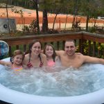 Our family in the hot tub