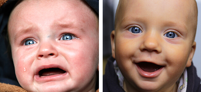 Happy baby, sad baby