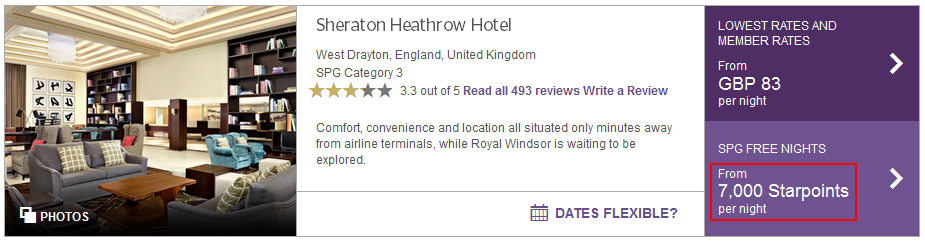 Starwood London airport second option