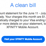 Xfinity Mobile Clean Bill